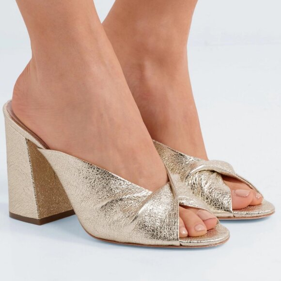 Loeffler Randall Laurel Twist Mule Gold 7.5 - Picture 1 of 5